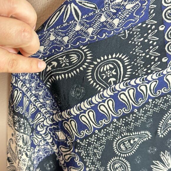 Intimately Free People Beaux Slip Dress Small Blue Bandanna Print Mini Boho - Picture 11 of 12